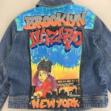 Y2K VTG Custom Graffiti Painted Denim Jean Jacket ...