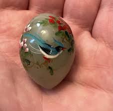 Vintage Hand Painted Jade Bird Egg | eBay
