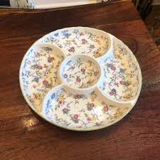 Vintage Corona by Andrea 13-3/8" Round 5 Section Floral ...