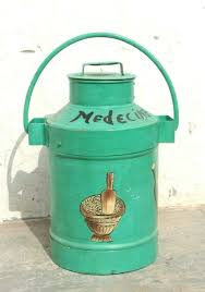 Old Vintage Handmade Iron Milk Pail Can Antique Indian Decor ...