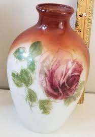 Vintage Hand-painted 6" Milk Glass Vase - Etsy