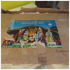 Silent Night"" 11 piece Nativity Set Creche in Box = b. For Sale at Ruby Lane