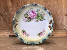 P. K. Silesia Germany Porcelain Cabinet Cake Plate Floral ...