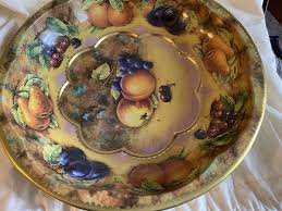 Vintage Ctr Bowl Daher Decorated Ware Tin Box Co. Fruit Platter 10” Diameter | eBay