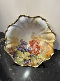 Antique Nippon Centerpiece Bowl Hand Painted With Grapes 4.25" Tall | eBay