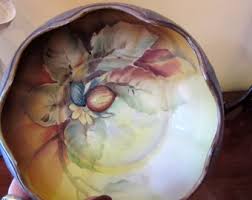 Antique Nippon Nut Bowl in Chocolate Brown With Raised Leaf & Nut, Hand-painted - Etsy
