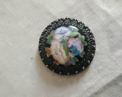 Silver Brooch With Enamel Flowers, Ca 1930-40, Filigree ...