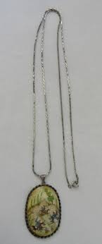 Vintage Hand Painted on Mother of Pearl Persian Pendant ...