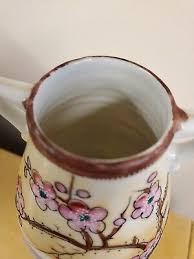 vintage hand painted vase double handles cherry blossoms, 7.5" tall, very nice | eBay