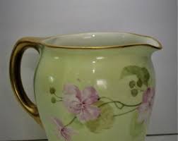 Antique French Porcelain Pitcher by Jean Pouyat Limoges Hand Painted - Etsy