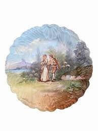 Antique France Handpainted Love Scene Portrait Charger Plate 11” 1800's | eBay