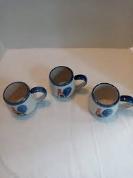 Rooster Coffee Mugs Farm Farmhouse Ceramic Porcelain set of 3 | eBay