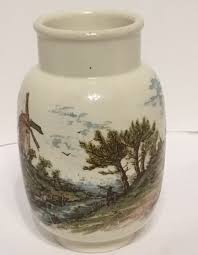 Small Vase With Windmill Cabin Woods | eBay