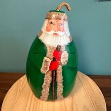 Vintage Hand Painted Painted Santa Claus Gourd Decoration ...