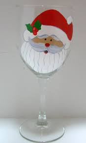 Santa Wine Glass Christmas, Handpainted Wine Glass, Personalized Wine Glass, Holiday Wine Glass, Holiday Decoration, Christmas Wine Glass - Etsy