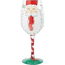 Enesco Lolita Christmas Jolly St. Nick Santa Hand-Painted Artisan Wine Glass, 15 Ounce, Multicolor : Amazon.ca: Home