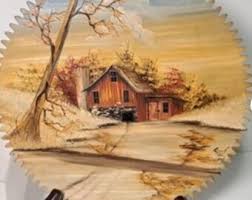 Signed Saw Blade Art Fall Barn/farm Scene - Etsy