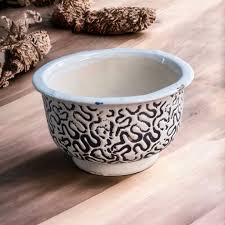 Bowl Ceramic Pot with Drainage Hole / 5 Inches Diameter / Table Top Planter | Daraz.com.np