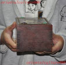 8.8"old Chinese Rosewood Wood inlay shell Jinchan jewelry ...