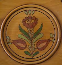 FLORAL PATTERN - 4 Wood-Clay-Metal Wall Plaque Plates - 70's ...