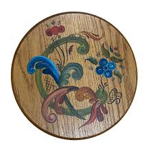 Rosemaling Hand Painted Wood Plaque Rosmalning Centerpiece ...