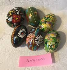 Hand Painted Eastern Europe Wooden Easter Eggs (Six From Ukraine) - Lot of 11 | eBay
