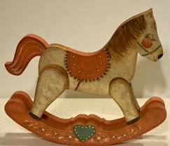 Wood Rocking Horse 14" long 12" tall Handcrafted & Painted ...