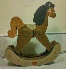 Vintage Carved Wood Hand Painted Table Top Folk Art Rocking ...