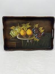 Vintage Wood Serving Lap Tray Fruit Grapes Wine 17x11 w/Handles Wall Hanging | eBay