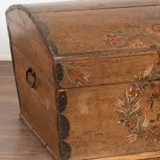Original Painted Small Swedish Pine Dome Top Trunk dated ...