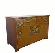 Mongolia Antique Trunk Cabinet | Chairish