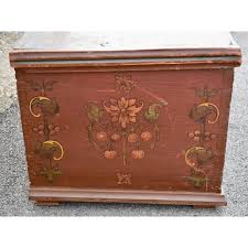 Pine Trunk or Blanket Chest in Original Decorative Paint ...