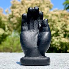 54.4G Natural Obsidian Stone Carved Palm Quartz Crystal Carving Healing | eBay