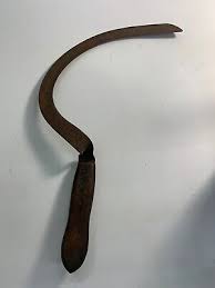 Vintage Antique Rustic Farm Tool Hand Sickle With Wood Handle | eBay