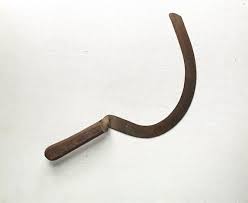 Early 18” Hand Held Sickle - Brass Pinned Offset Hickory (?) Handle - Etsy