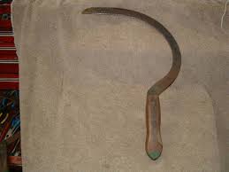 VINTAGE ANTIQUE SICKLE SCYTHE MADE STAMPED VILLAGE BLACKSMITH WATERTOWN, WI. USA | eBay