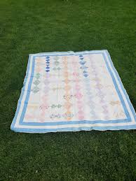 Antique Bowtie Block Quilt, Blue/muti-colored, Full ...