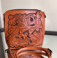 Hand-tooled Leather Large Crossbody Bag “CATALINA” Western ...