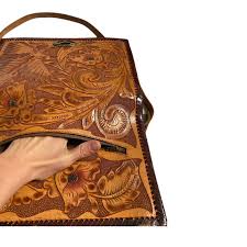 Vintage // Boho Chic, Western Style Hand Tooled Leather ...