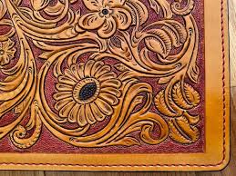 Highly Detailed Floral Leather Portfolio - Etsy