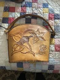Leather hand tooled hand bag | Mercari