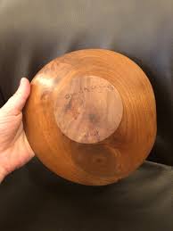 Original Vintage Rude Osolnik Carved Walnut Bowl. 7 1/2” d ...