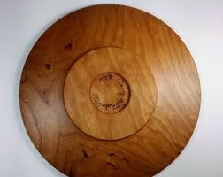 Hand Turned Cherry Wood Plate: Gallery Quality Display Decor ...