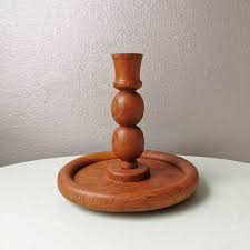 Vintage Wooden Candlestick 70s - Etsy New Zealand