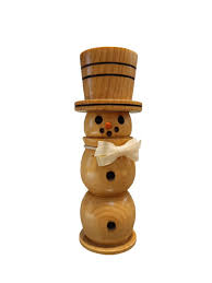 Handmade Wood Turned Snowman - El Emporio de Zoe