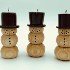 Christmas Tree Ornament - Wood Snowman Ornament -handmade ...