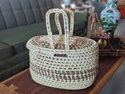 Large Woven Raffia Wicker Basket | Handwoven Straw Beach ...
