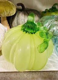 SHABBY CHIC LIME GREEN BLOWN GLASS PUMPKIN | Mercari