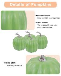 6 Inch Large Green Pumpkins for Decorating - 4PCS Big Green Foam Decorative Pumpkins for Fall Decor, Green Artificial Pumpkins Perfect for Halloween Decor Thanksgiving Table Decor: Artificial & Dried Flora: Amazon.com.au