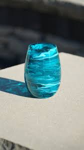 Fluid Art - Stemless Wine Glass Hand Painted With Alcohol ...